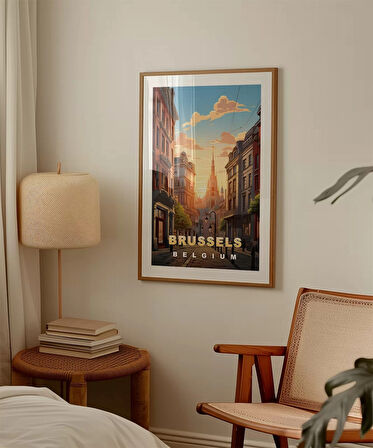 Çerçevesiz Poster Gün Batımında Zarafet