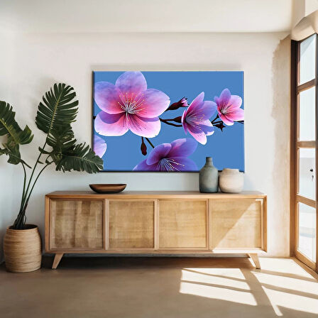 Pembe Çiçekler Kanvas Tablo