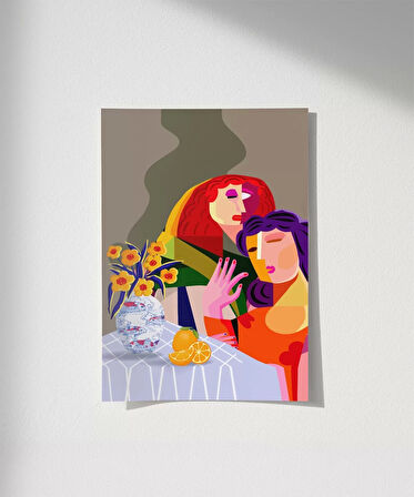 Çerçevesiz Poster Masanın Ardındaki Duygular