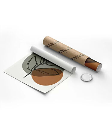 Çerçevesiz Poster Çizgisel Bitki No 3