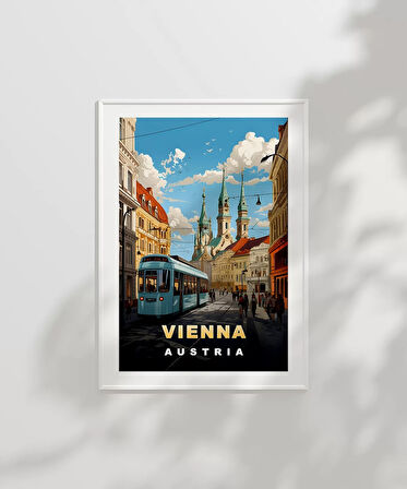 Çerçevesiz Poster Viyana’nın Tarihi Sokakları ile Sanat