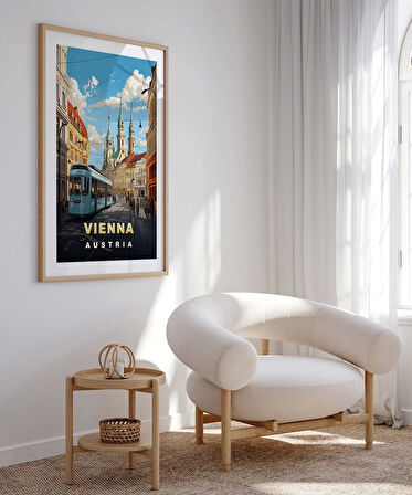 Çerçevesiz Poster Viyana’nın Tarihi Sokakları ile Sanat