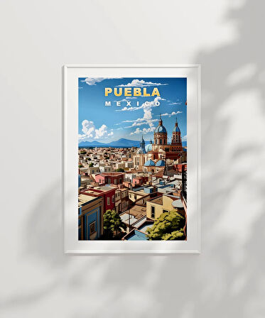 Çerçevesiz Poster Puebla’nın Renkli Sokakları