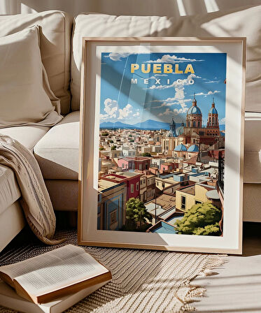 Çerçevesiz Poster Puebla’nın Renkli Sokakları