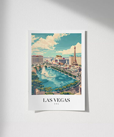 Çerçevesiz Poster Bellagio & Paris View