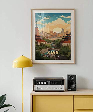 Çerçevesiz Poster Xi'an Tarihi ve Modern Perspektif Sanatsal