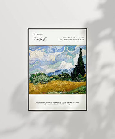 Çerçevesiz Poster Vincent Van Gogh Buğday Tarlası ve Selviler (2)