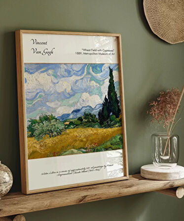 Çerçevesiz Poster Vincent Van Gogh Buğday Tarlası ve Selviler (2)