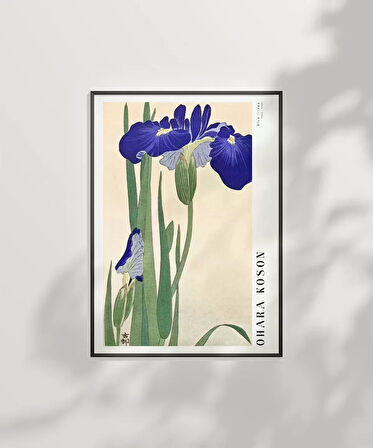 Çerçevesiz Poster Ohara Koson Mavi Irisler