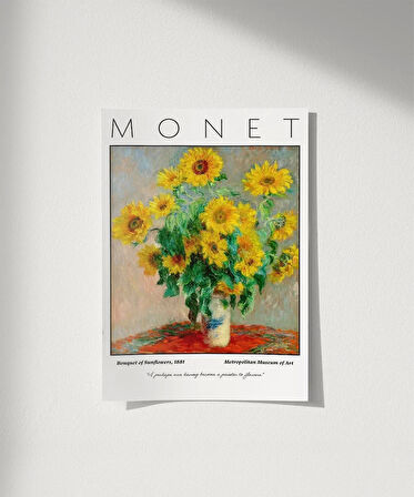 Çerçevesiz Poster Claude Monet Ayçiçeği Buketi