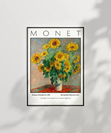 Çerçevesiz Poster Claude Monet Ayçiçeği Buketi