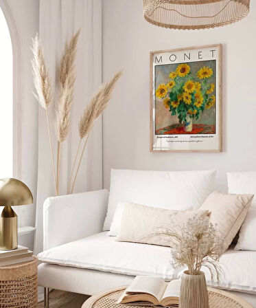 Çerçevesiz Poster Claude Monet Ayçiçeği Buketi
