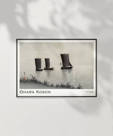 Çerçevesiz Poster Ohara Koson Balıkçı Teknesi