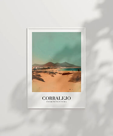 Çerçevesiz Poster Corralejo Plaj Manzarası ve Doğa