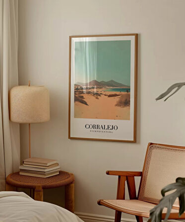 Çerçevesiz Poster Corralejo Plaj Manzarası ve Doğa