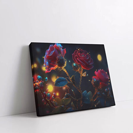 Canlı Güller Kanvas Tablo