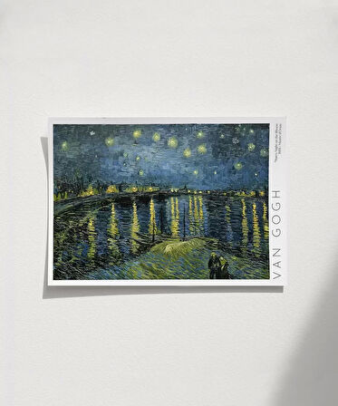 Çerçevesiz Poster Vincent Van Gogh Rhone'da Yıldızlı Geceler