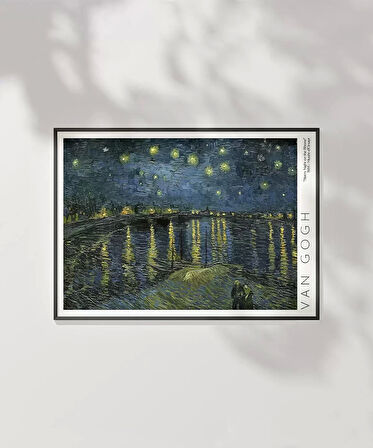 Çerçevesiz Poster Vincent Van Gogh Rhone'da Yıldızlı Geceler