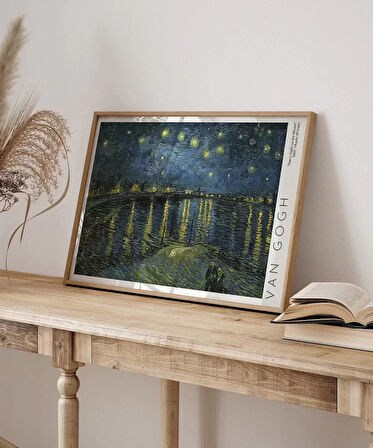 Çerçevesiz Poster Vincent Van Gogh Rhone'da Yıldızlı Geceler