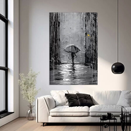 Yağmur Altında Yalnızlık Kanvas Tablo