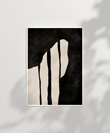 Çerçevesiz Poster Zebra Çizgileri İlhamlı Soyut Sanat