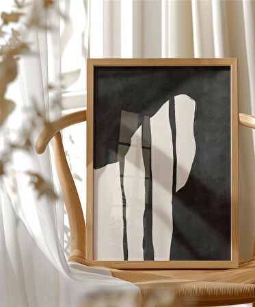 Çerçevesiz Poster Zebra Çizgileri İlhamlı Soyut Sanat