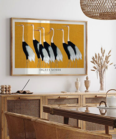 Çerçevesiz Poster Ogata Korin Kırmızı Taçlı Turnalar