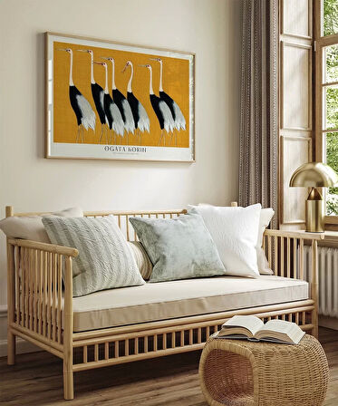 Çerçevesiz Poster Ogata Korin Kırmızı Taçlı Turnalar