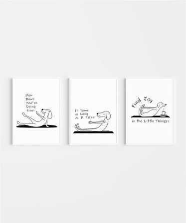 Çerçevesiz Poster Küçük Şeylerle Mutlu Ol 3'lü