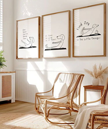 Çerçevesiz Poster Küçük Şeylerle Mutlu Ol 3'lü