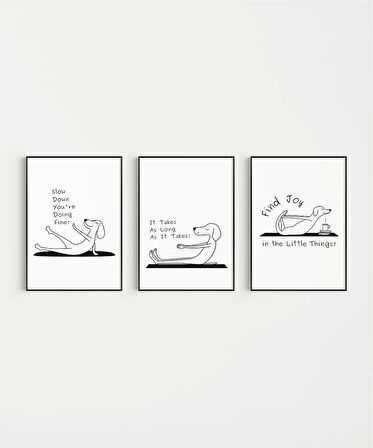 Çerçevesiz Poster Küçük Şeylerle Mutlu Ol 3'lü
