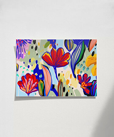 Çerçevesiz Poster Çiçek Kompozisyonu