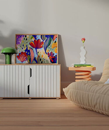 Çerçevesiz Poster Çiçek Kompozisyonu