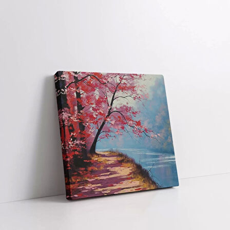 Kiraz Çiçeği Yolu Kanvas Tablo