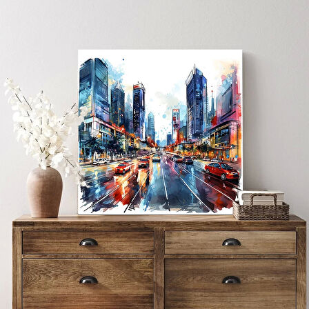 Dinamik Şehir Hayatı Kanvas Tablo