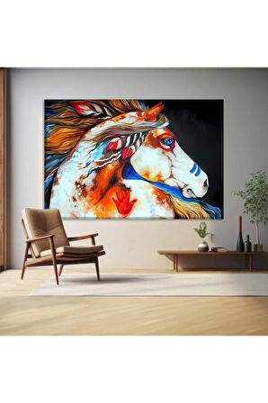 Alevler İçinde At Kanvas Tablo