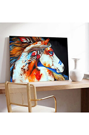 Alevler İçinde At Kanvas Tablo