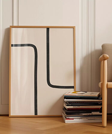 Çerçevesiz Poster Modern Minimalist Siyah-Beyaz