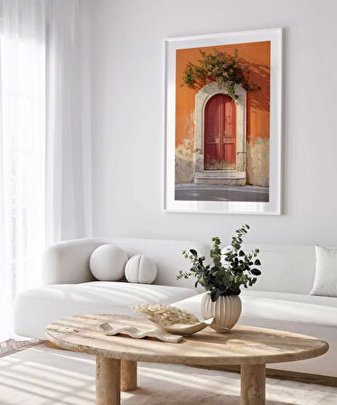 Çerçevesiz Poster Akdeniz Kırmızı Kapı