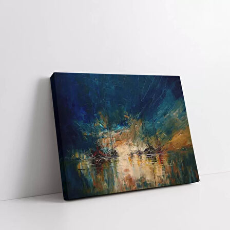 Mavi Yansımalar Kanvas Tablo