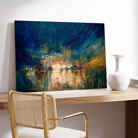 Mavi Yansımalar Kanvas Tablo