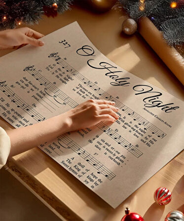 Çerçevesiz Poster O Holy Night Müzik Notası