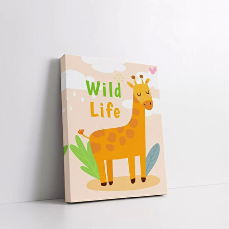 Sevimli Zürafa Kanvas Tablo