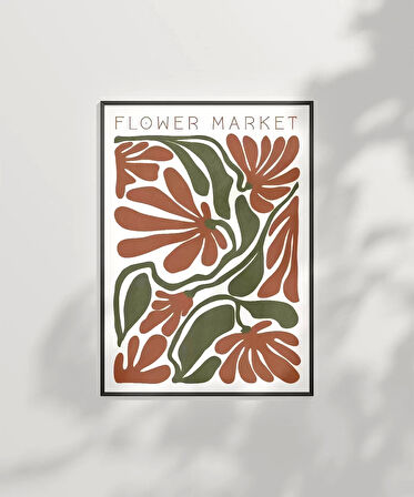 Çerçevesiz Poster Art Nouveau Esintili Çiçekler
