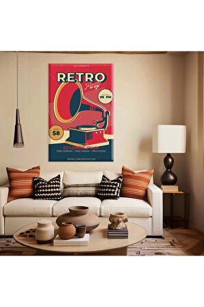 Retro Müzik Fuarı Kanvas Tablo