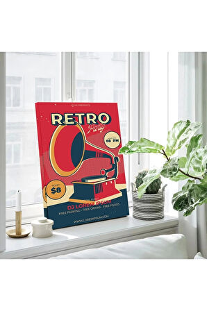 Retro Müzik Fuarı Kanvas Tablo