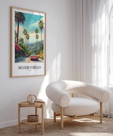 Çerçevesiz Poster Los angeles Şehir İlüstrasyonu
