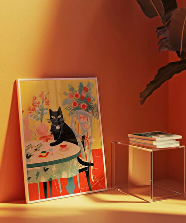 Çerçevesiz Poster Çiçekler ve Zarif Misafir