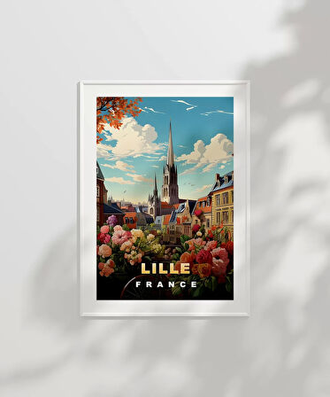 Çerçevesiz Poster Romantik Lille Manzarası Sanat