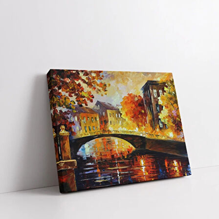 Köprüden Görünen Sonbahar Kanvas Tablo